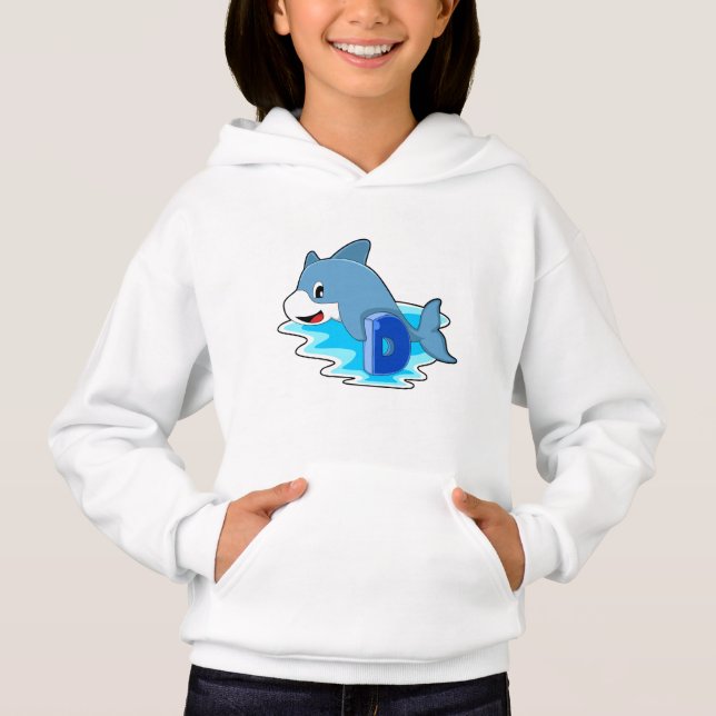 Dolphin beim Schwimmen mit Brief Hoodie (Vorderseite)