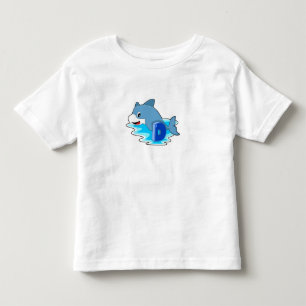 Dolphin beim Schwimmen mit Brief Kleinkind T-shirt