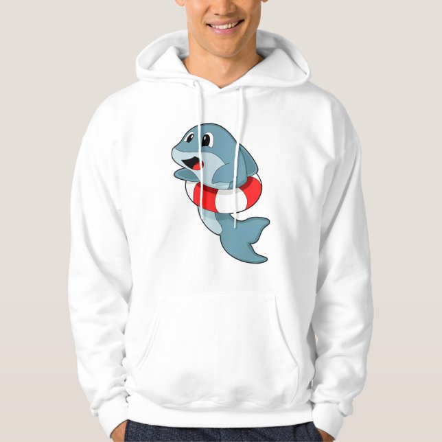 Dolphin beim Schwimmen mit dem Schwimmring Hoodie (Vorderseite)