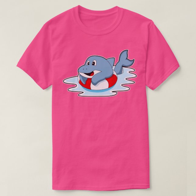 Dolphin beim Schwimmen mit dem Schwimmring T-Shirt (Design vorne)