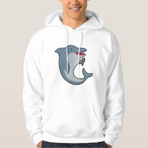 Dolphin beim Singen mit Mikrofon Hoodie