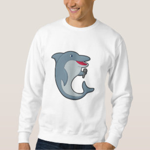 Dolphin beim Singen mit Mikrofon Sweatshirt