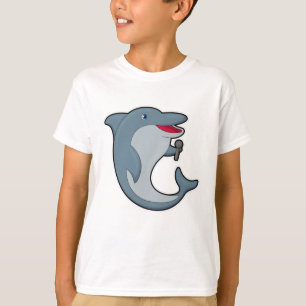 Dolphin beim Singen mit Mikrofon T-Shirt