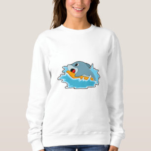 Dolphin beim Surfen mit Surfbrett Sweatshirt