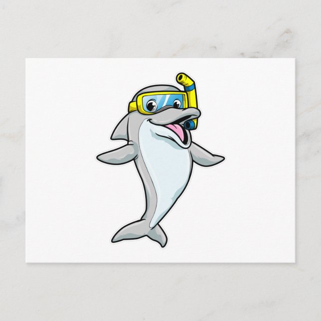Dolphin beim Tauchen mit Schnorchel Postkarte (Vorderseite)