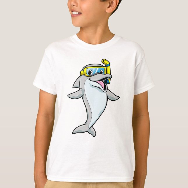 Dolphin beim Tauchen mit Schnorchel T-Shirt (Vorderseite)