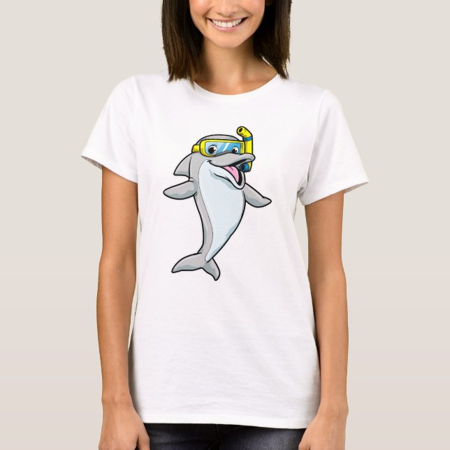 Dolphin beim Tauchen mit Schnorchel T-Shirt (Vorderseite)