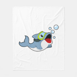 Dolphin beim Tauchen mit Wasserblasen.PNG Fleecedecke