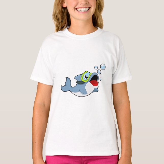 Dolphin beim Tauchen mit Wasserblasen.PNG T-Shirt (Vorderseite)