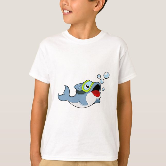 Dolphin beim Tauchen mit Wasserblasen.PNG T-Shirt (Vorderseite)