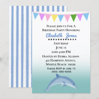 Dolphin Birthday Einladung