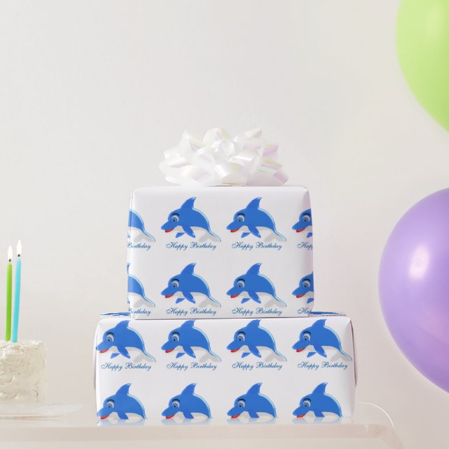 Dolphin Birthday Geschenkpapier (Partygeschenke)