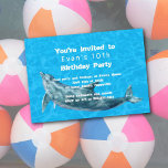 Dolphin Birthday Party Kids Pool Sommer Einladung<br><div class="desc">Dolphin Geburtstagsfeier Einladung für ein Kinderbecken Party. Blaues Wasser-Design und Schwimmdolphin-Bild, auf einem horizontalen 12x18 Zoll Schreibtisch mit drei Vorlagen. Weiße, wellige Schriften werden für ein Unterwasserthema verwendet. Geben Sie den Namen und das Alter des Kindes mit einem Absatz für alle Informationen zum Party an. Dieses Papier verfügt über optionale...</div>