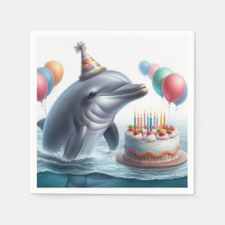 Dolphin Birthday Serviette