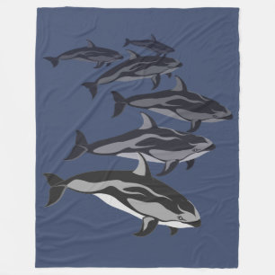 Dolphin Blanket Weiße Seite Dolphin Fleece Blanket