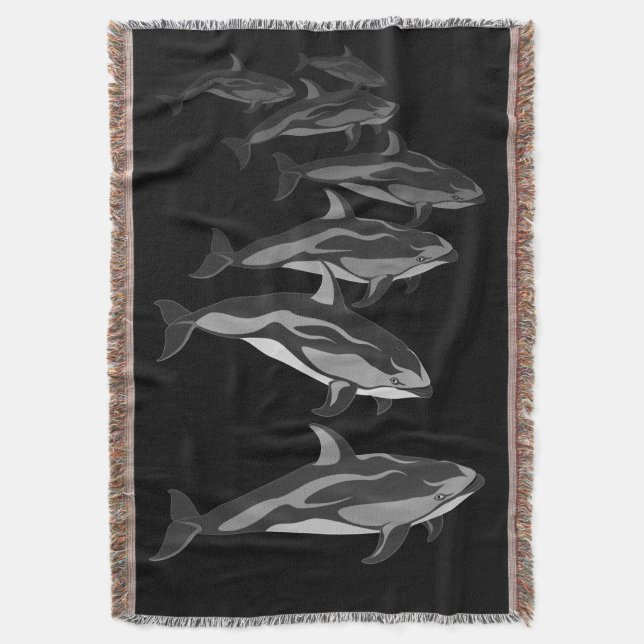 Dolphin Blanket Weiße Seite Dolphin-Keule Decke (Vorderseite Vertikal)