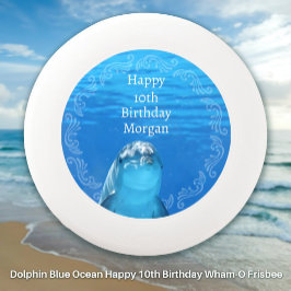 Dolphin Blue Ocean Happy 10. Geburtstag Wham-O Frisbee
