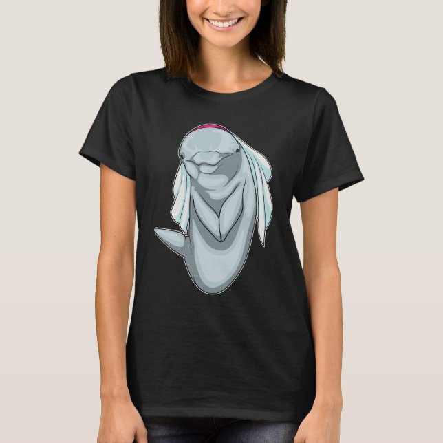 Dolphin Bride Veil Wedding T-Shirt (Vorderseite)