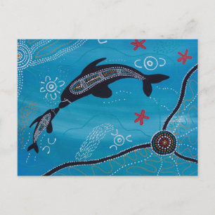 Dolphin & Calf Dreaming Postkarte