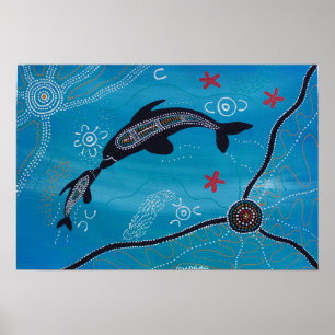 Dolphin & Calf Poster von Mundara