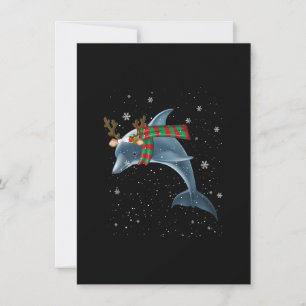 Dolphin Christmas Reindeer Antlers Weihnachten Ges Einladung