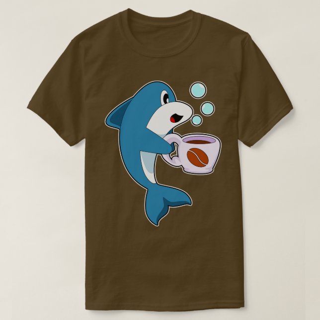 Dolphin Coffee Cup T-Shirt (Design vorne)
