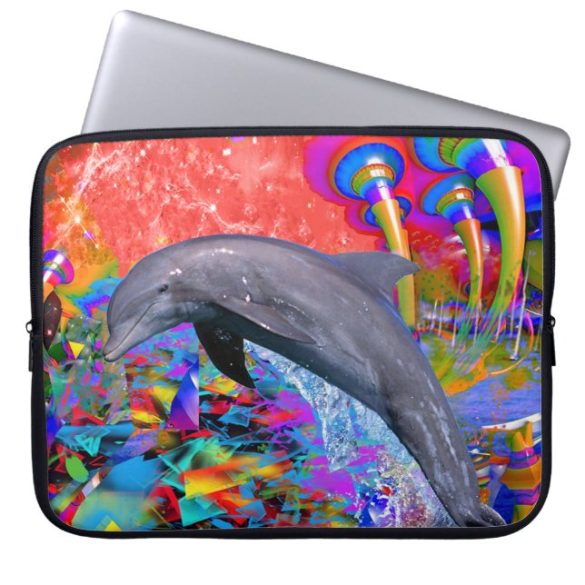 Dolphin Color Splash Laptopschutzhülle (Vorderseite)