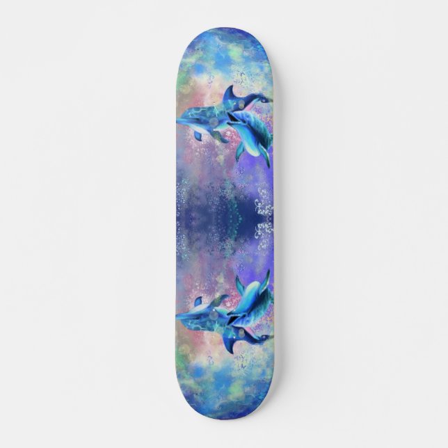 Dolphin Couple - Liebe - Glück Skateboard (Vorne)