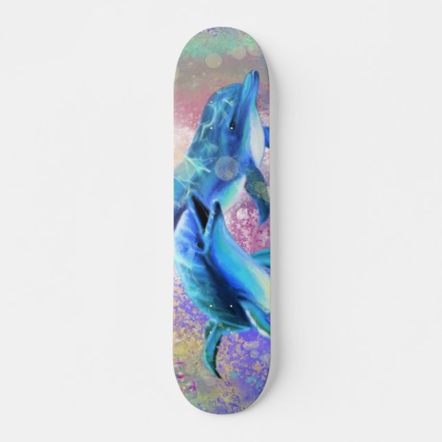 Dolphin Couple - Liebe - Glück Skateboard (Vorne)