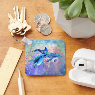 Dolphin Couple - Malerei  Schlüsselanhänger