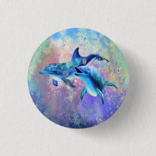 Dolphin Couple - Schön Button
