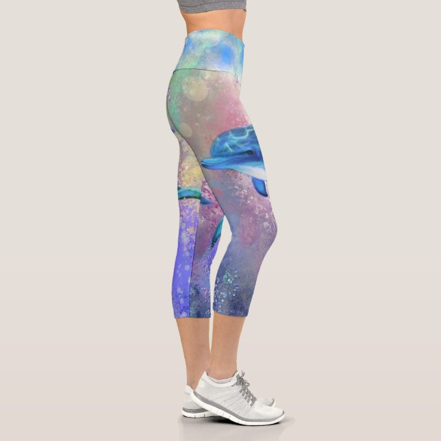 Dolphin Couple - Schön Capri Leggings (Rechts)
