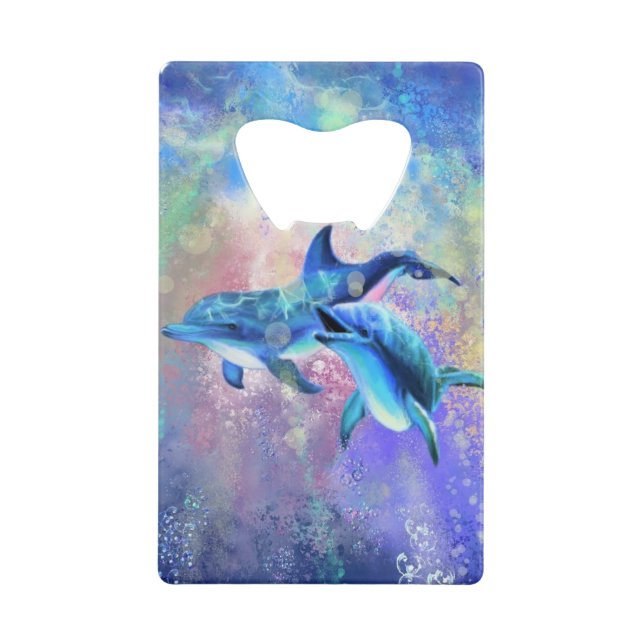 Dolphin Couple - Schön Geldbeutel Flaschenöffner (Vorderseite)