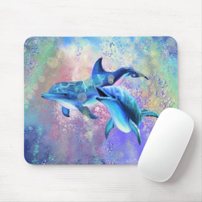 Dolphin Couple - Schön - Mousepad (Mit Mouse)