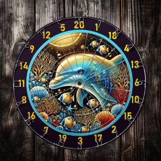 Dolphin Dance Coral Reef Dartboard Dartscheibe