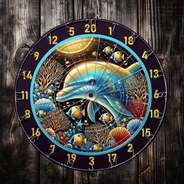 Dolphin Dance Coral Reef Dartboard Dartscheibe (Von Creator hochgeladen)