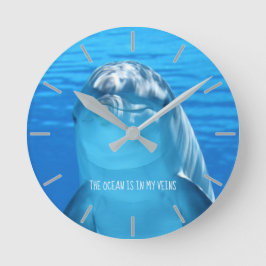 Dolphin - Der Ozean ist in meinen Venen - individu Runde Wanduhr