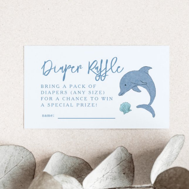Dolphin Diaper Raffle Ticket Begleitkarte (Von Creator hochgeladen)