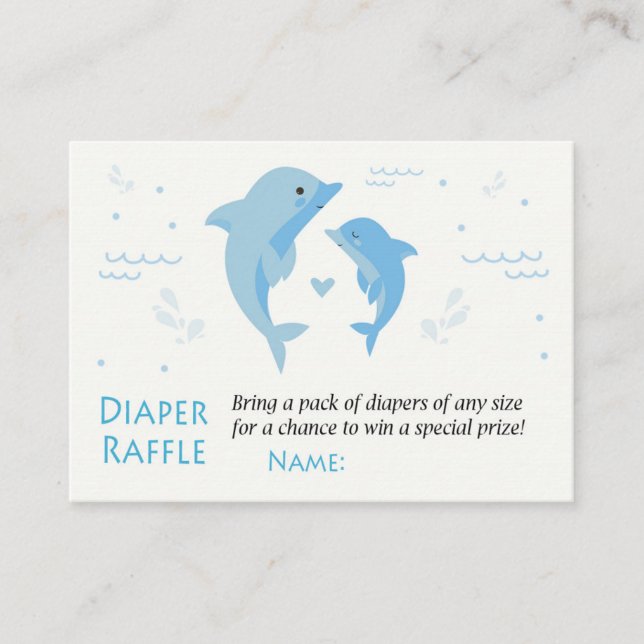 Dolphin Diaper Raffles Tickets (Vorderseite)
