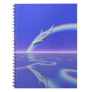 Dolphin Diving with Rainbow Notizblock