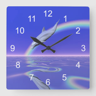 Dolphin Download Quadratische Wanduhr