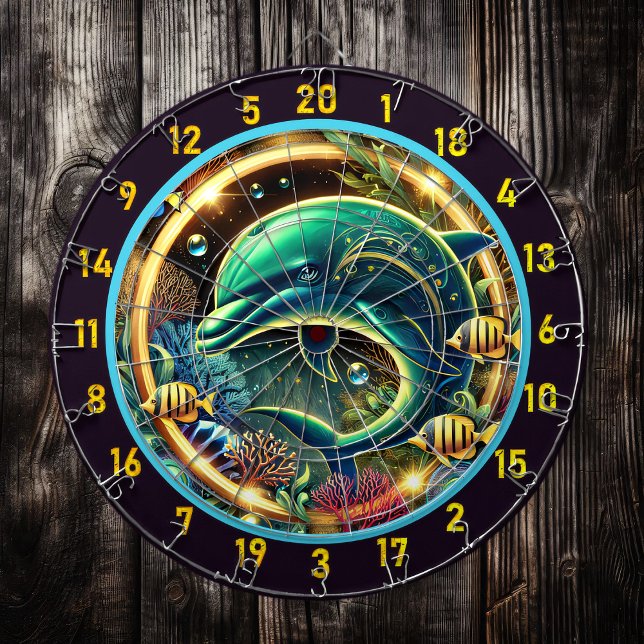 Dolphin Dream Coral Reef Dartboard Dartscheibe (Von Creator hochgeladen)