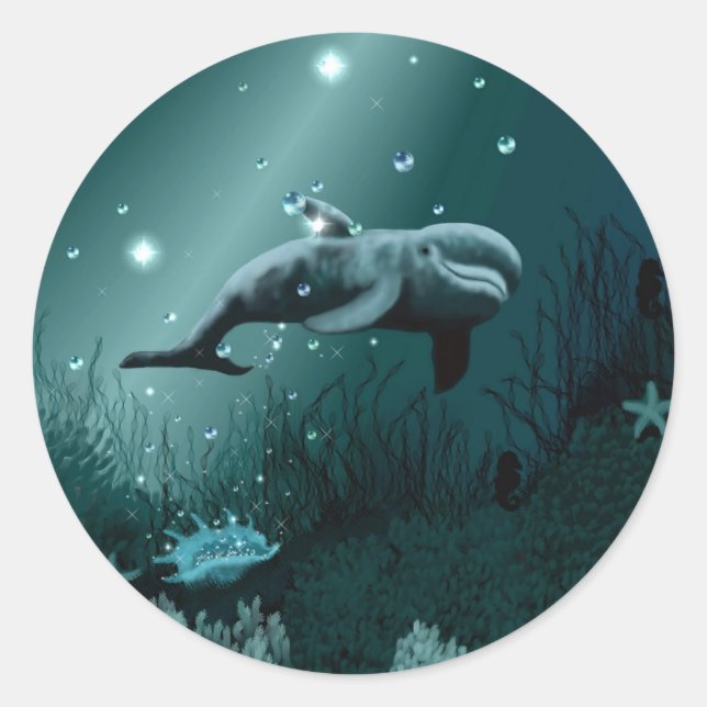 Dolphin Dream Runder Aufkleber (Vorderseite)