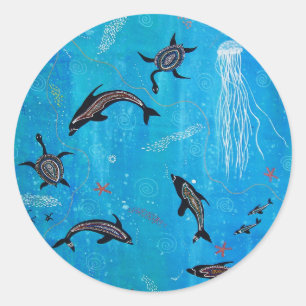 Dolphin Dreaming Runder Aufkleber