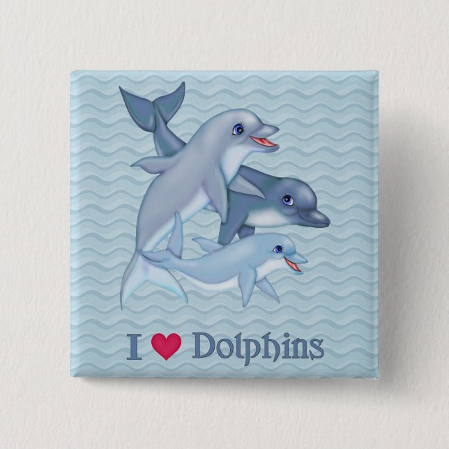 Dolphin-Familie Button (Vorderseite)