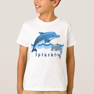 Dolphin-Fische Wasserwellen Unterwasser T-Shirt