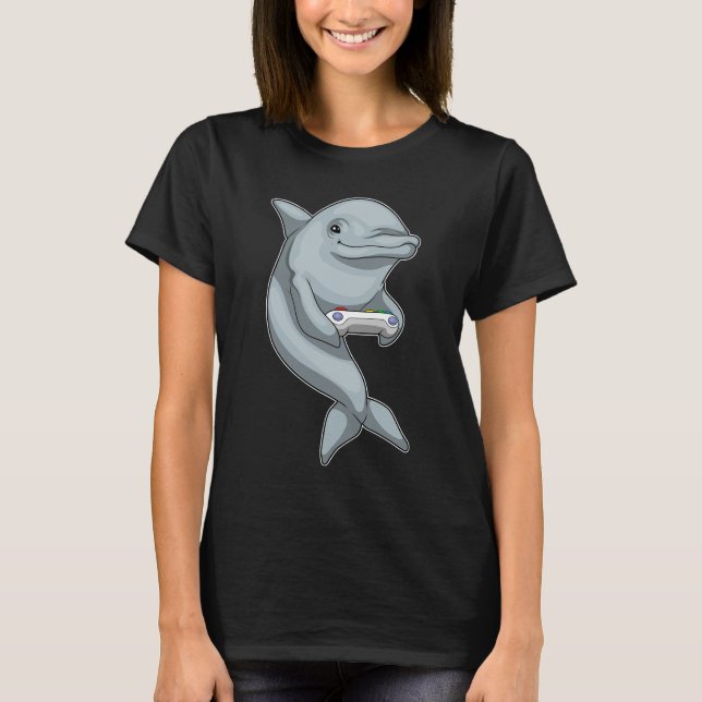 Dolphin Gamer Controller T-Shirt (Vorderseite)
