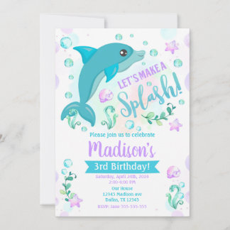 Dolphin Geburtstag Einladung / Schwimmbad Party