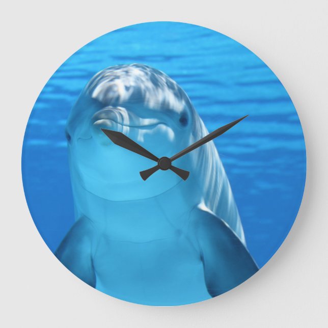Dolphin-Gesicht nah Große Wanduhr (Vorderseite)