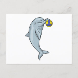 Dolphin Handball Handball Handball Postkarte